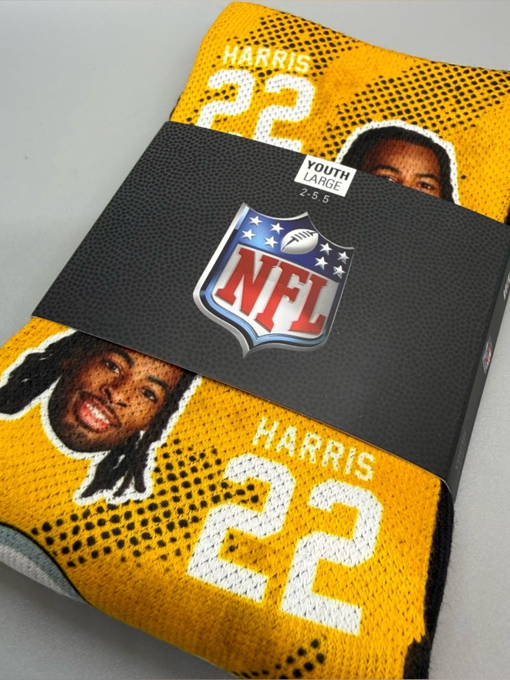 NFL Yellow 'Harris 22' Youth Socks Size Large